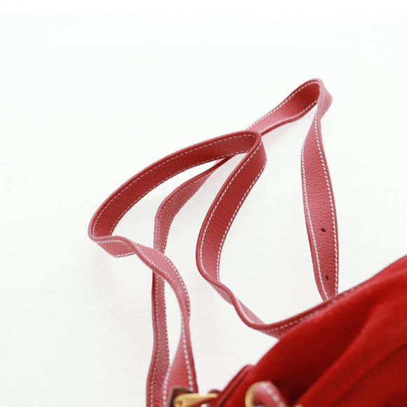 GUCCI Bamboo Backpack Suede Red Gold 003 1998 0030 Auth gh1510