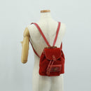 GUCCI Bamboo Backpack Suede Red Gold 003 1998 0030 Auth gh1510-27