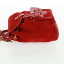 GUCCI Bamboo Backpack Suede Red Gold 003 1998 0030 Auth gh1510-3