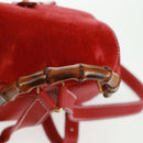 GUCCI Bamboo Backpack Suede Red Gold 003 1998 0030 Auth gh1510-7