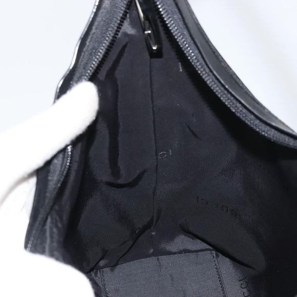 GUCCI Shoulder Bag Nylon Black Silver 000 0602 3754 Auth gh1511