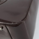 GUCCI Hand Bag Enamel Brown Silver 000 1013 0504 Auth gh1513-10