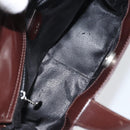 GUCCI Hand Bag Enamel Brown Silver 000 1013 0504 Auth gh1513-16