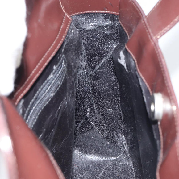 GUCCI Hand Bag Enamel Brown Silver 000 1013 0504 Auth gh1513