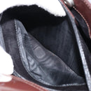 GUCCI Hand Bag Enamel Brown Silver 000 1013 0504 Auth gh1513-20