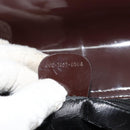 GUCCI Hand Bag Enamel Brown Silver 000 1013 0504 Auth gh1513-21