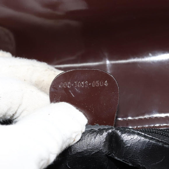 GUCCI Hand Bag Enamel Brown Silver 000 1013 0504 Auth gh1513