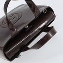 GUCCI Hand Bag Enamel Brown Silver 000 1013 0504 Auth gh1513-6