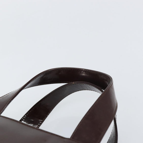 GUCCI Hand Bag Enamel Brown Silver 000 1013 0504 Auth gh1513