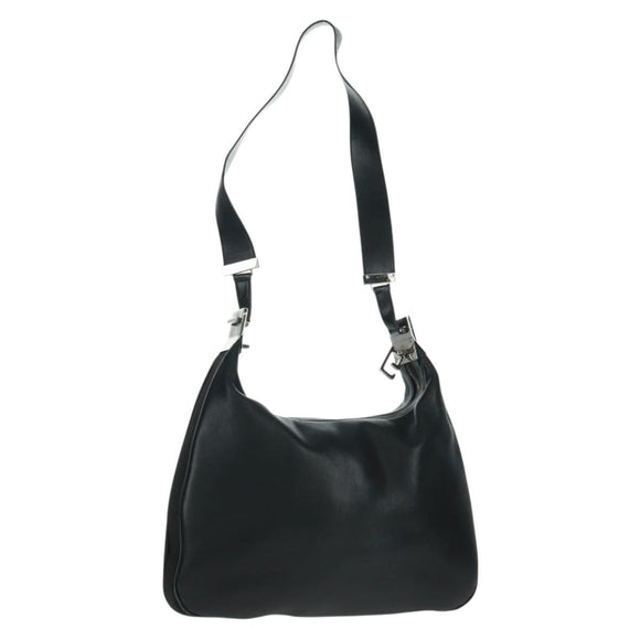 GUCCI Shoulder Bag Leather Black Silver 001 3341 3444 Auth gh1514