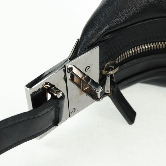 GUCCI Shoulder Bag Leather Black Silver 001 3341 3444 Auth gh1514