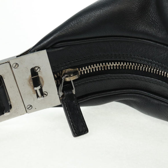 GUCCI Shoulder Bag Leather Black Silver 001 3341 3444 Auth gh1514