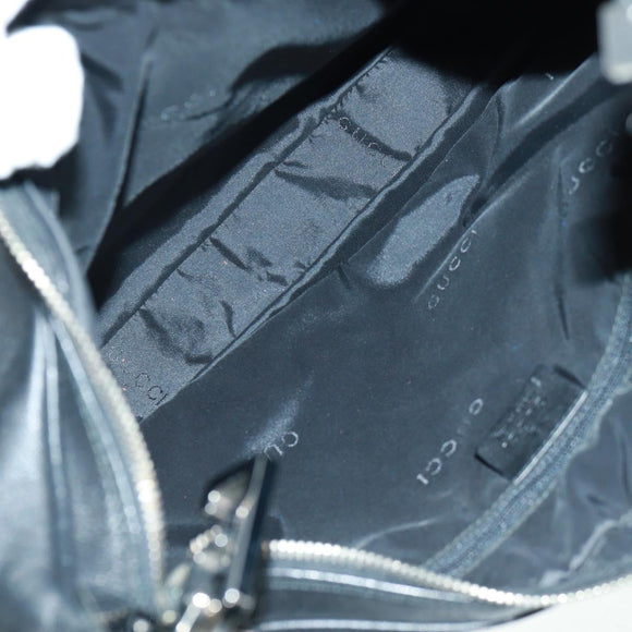GUCCI Shoulder Bag Leather Black Silver 001 3341 3444 Auth gh1514