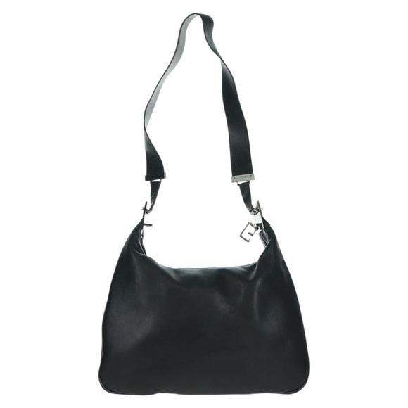 GUCCI Shoulder Bag Leather Black Silver 001 3341 3444 Auth gh1514