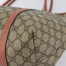 GUCCI GG Supreme Tote Bag PVC Beige Gold 197953 Auth gh1517-9