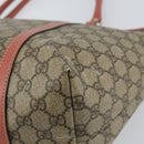 GUCCI GG Supreme Tote Bag PVC Beige Gold 197953 Auth gh1517-15