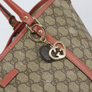 GUCCI GG Supreme Tote Bag PVC Beige Gold 197953 Auth gh1517-17
