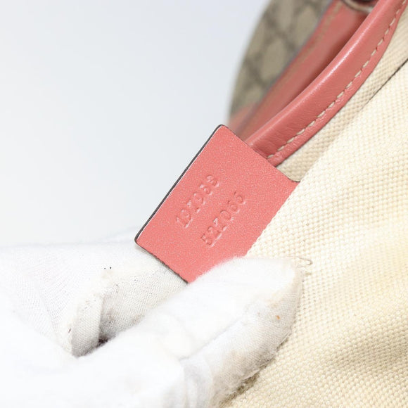 GUCCI GG Supreme Tote Bag PVC Beige Gold 197953 Auth gh1517