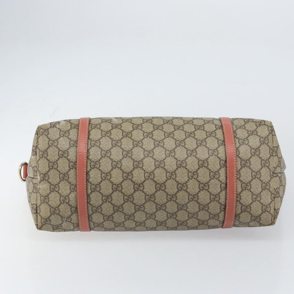 GUCCI GG Supreme Tote Bag PVC Beige Gold 197953 Auth gh1517