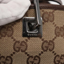 GUCCI GG Canvas Tote Bag Beige Silver 31242 Auth gh1518-10