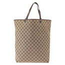 GUCCI GG Canvas Tote Bag Beige Silver 31242 Auth gh1518-13