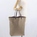 GUCCI GG Canvas Tote Bag Beige Silver 31242 Auth gh1518-24