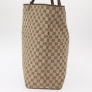 GUCCI GG Canvas Tote Bag Beige Silver 31242 Auth gh1518-3