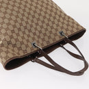 GUCCI GG Canvas Tote Bag Beige Silver 31242 Auth gh1518-6