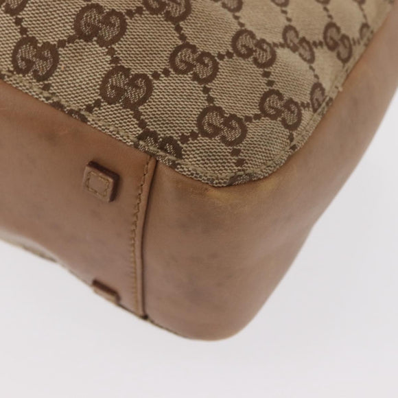 GUCCI GG Canvas Tote Bag Beige Gold 94898 Auth gh1520