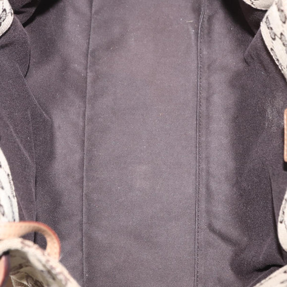 GUCCI GG Canvas Tote Bag Beige Gold 94898 Auth gh1520