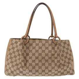GUCCI GG Canvas Tote Bag Beige Gold 94898 Auth gh1520 - 0