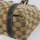 GUCCI GG Canvas Web Sherry Line Tote Bag Beige Gold 211937 Auth gh1522-15