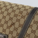 GUCCI GG Canvas Web Sherry Line Tote Bag Beige Gold 211937 Auth gh1522-10