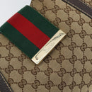 GUCCI GG Canvas Web Sherry Line Tote Bag Beige Gold 211937 Auth gh1522-17