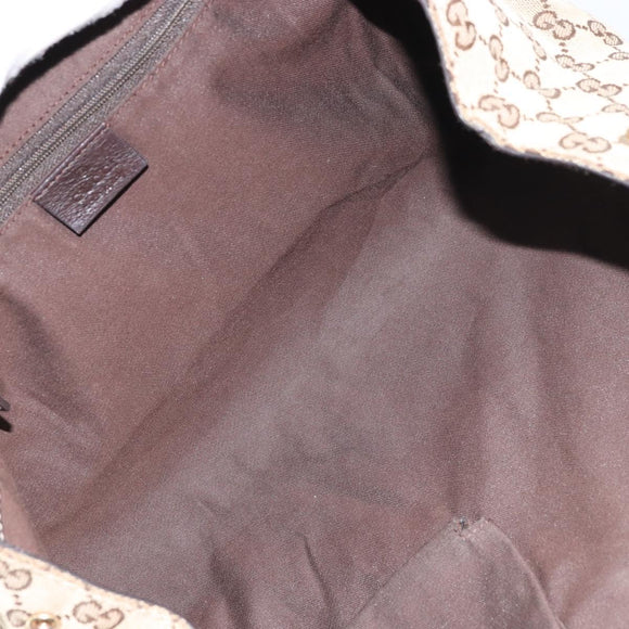 GUCCI GG Canvas Web Sherry Line Tote Bag Beige Gold 211937 Auth gh1522