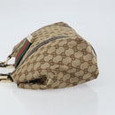 GUCCI GG Canvas Web Sherry Line Tote Bag Beige Gold 211937 Auth gh1522-4