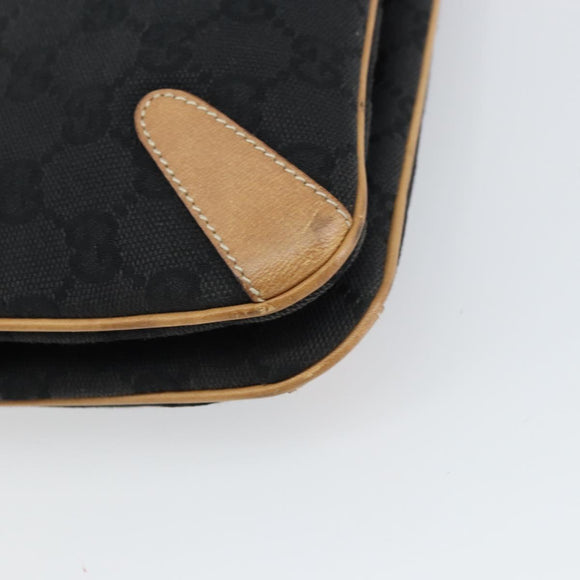 GUCCI GG Canvas Tote Bag Black Gold 114913 Auth gh1523