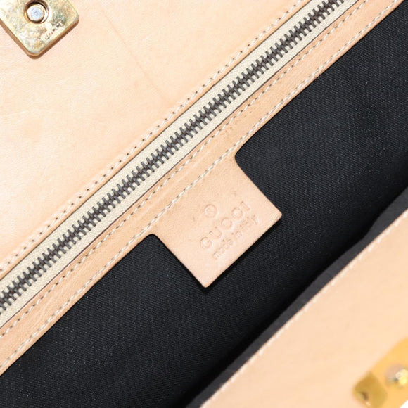GUCCI GG Canvas Tote Bag Black Gold 114913 Auth gh1523