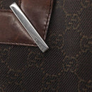 GUCCI GG Canvas Tote Bag Brown Silver 73983 Auth gh1524-10