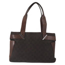 GUCCI GG Canvas Tote Bag Brown Silver 73983 Auth gh1524-13