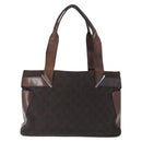 GUCCI GG Canvas Tote Bag Brown Silver 73983 Auth gh1524-2