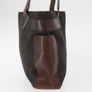 GUCCI GG Canvas Tote Bag Brown Silver 73983 Auth gh1524-4