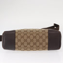 GUCCI GG Canvas Shoulder Bag Beige Silver 114273 Auth gh1525-6
