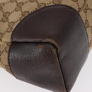 GUCCI GG Canvas Shoulder Bag Beige Silver 114273 Auth gh1525-10