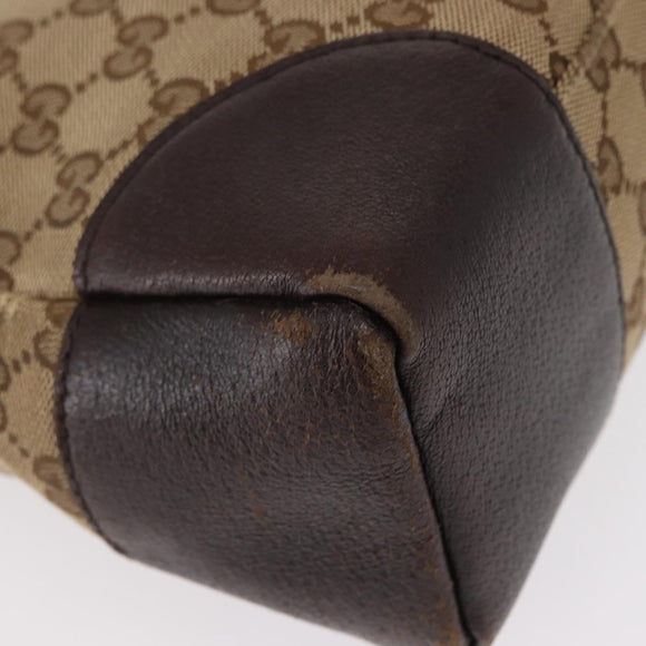 GUCCI GG Canvas Shoulder Bag Beige Silver 114273 Auth gh1525