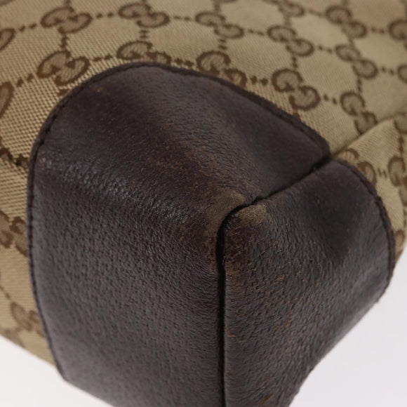 GUCCI GG Canvas Shoulder Bag Beige Silver 114273 Auth gh1525