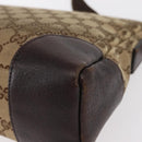 GUCCI GG Canvas Shoulder Bag Beige Silver 114273 Auth gh1525-16