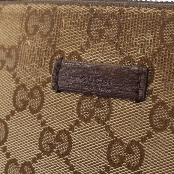 GUCCI GG Canvas Shoulder Bag Beige Silver 114273 Auth gh1525