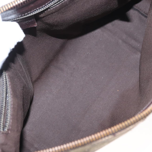 GUCCI GG Canvas Shoulder Bag Beige Silver 114273 Auth gh1525