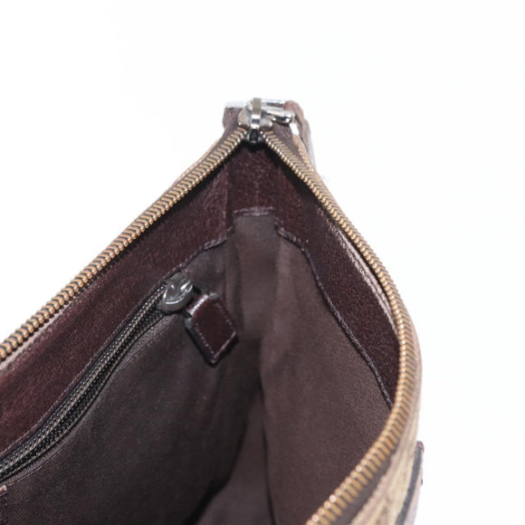 GUCCI GG Canvas Shoulder Bag Beige Silver 114273 Auth gh1525